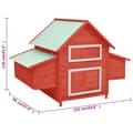 Miniatyrbilde 8 av 9: vidaXL Hønsehus rød og hvit 150x96x110 cm heltre gran