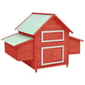Miniatyrbilde 9 av 9: vidaXL Hønsehus rød og hvit 150x96x110 cm heltre gran