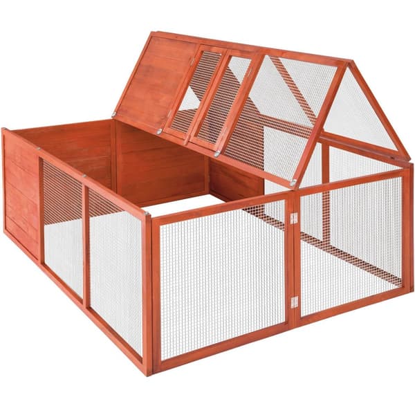 Sammenklappeligt kaninbur Murphy 159x109x55cm - brun