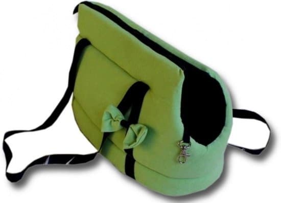 Hundbärväska - små hundar - hundtransportväska - grön - 36x19x23 cm - snygg - axelväska