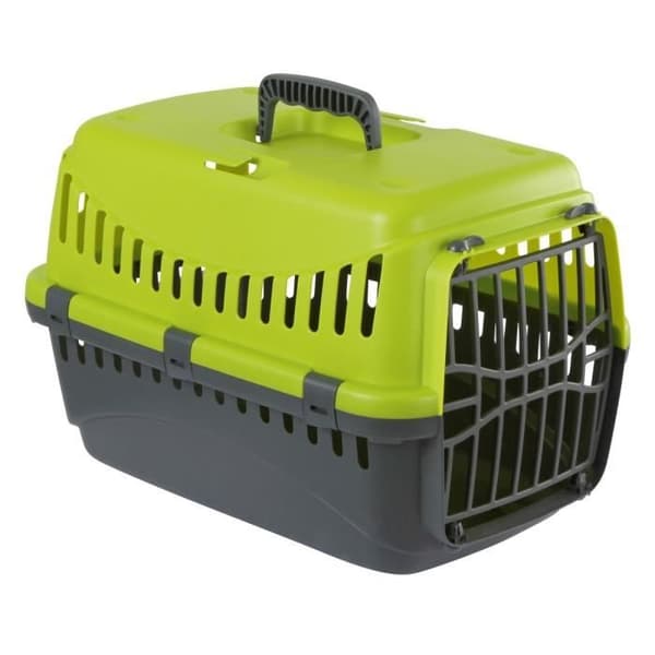 KERBL - Transportbox för hund - KERBL - Expedition - Högkvalitativ PVC - 48x32x32cm - Grön och mörkgrå