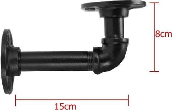 4 stycken 15x8 cm rörplank backing järnindustriella rörplanta stödmonteringskonsol för lagringshållare Rekken hem