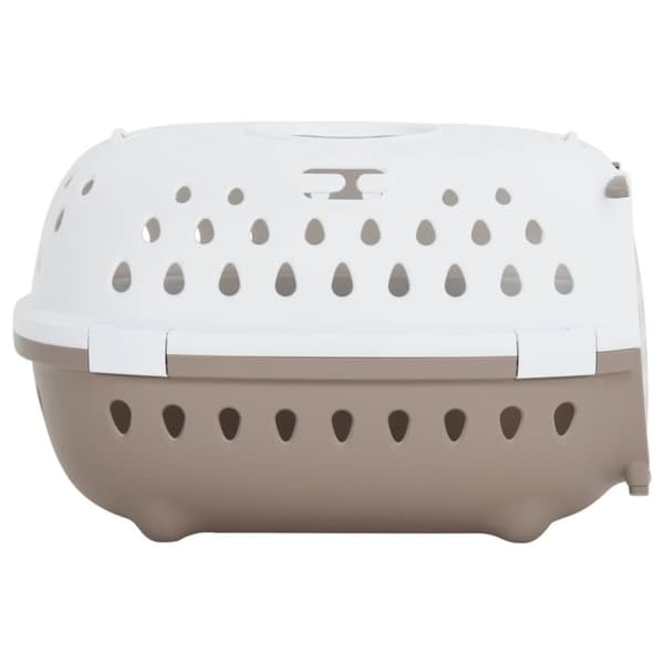 vidaXL Transportbur vit och brun 50x34,5x32 cm PP