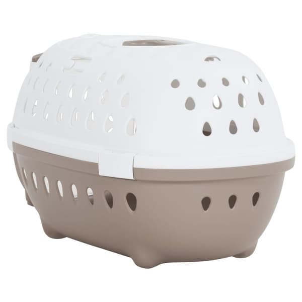 vidaXL Transportbur vit och brun 50x34,5x32 cm PP