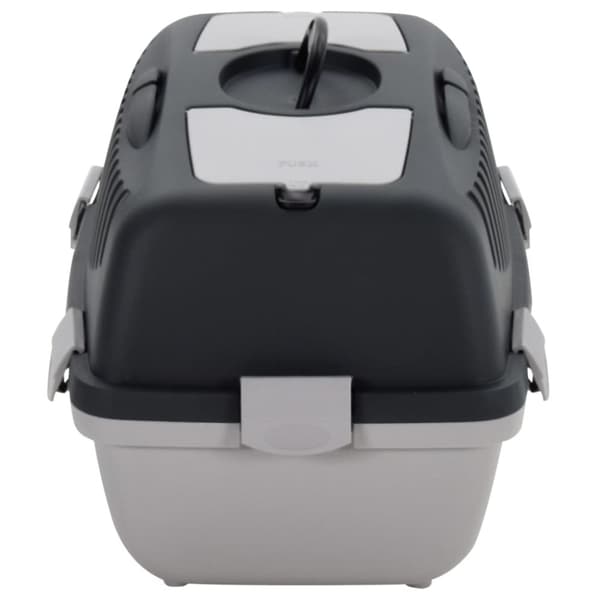 vidaXL transportbur til kæledyr 55x36x35 cm PP grå og sort