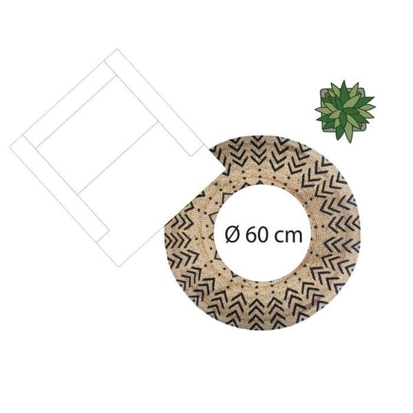 Rund jutematta "Livin" mönster diameter 120 cm Atmosphera - Rund jute matta mönster 1 D120 cm
