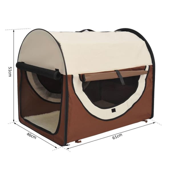 Rootz foldbar hundetransportkasse - brun - stof, PVC, stål - 24,02 cm x 18,11 cm x 20,08 cm