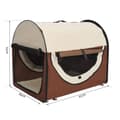 Miniatyrbillede 3 af 6: Rootz foldbar hundetransportkasse - brun - stof, PVC, stål - 24,02 cm x 18,11 cm x 20,08 cm