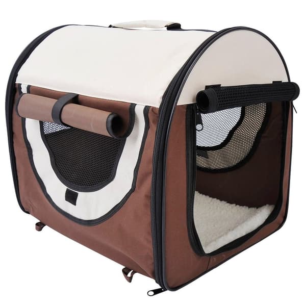 Rootz foldbar hundetransportkasse - brun - stof, PVC, stål - 24,02 cm x 18,11 cm x 20,08 cm