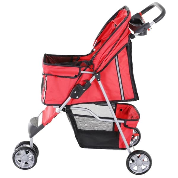 Rootz-koiravaunu - punainen - kangas, nailon, rauta - 29,53 cm x 17,72 cm x 38,19 cm