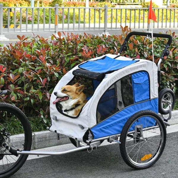 Rootz Dog Trailer - Jogger Function - Polkupyörän perävaunu - Eläin - Teräksensininen/harmaa