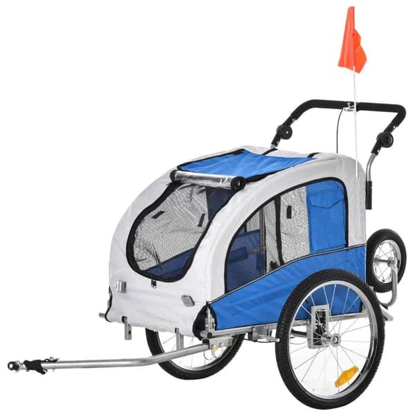 Rootz Dog Trailer - Jogger Function - Polkupyörän perävaunu - Eläin - Teräksensininen/harmaa