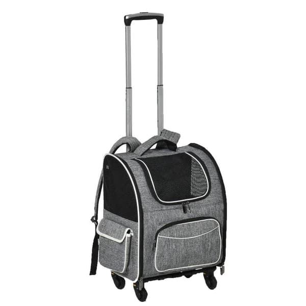 Rootz Hundebæretaske - Hundetransporttaske - Transporttaske - Oxford stof/Polyester - Grå/Hvid/Sort - 43L x 33W x 51,5H cm