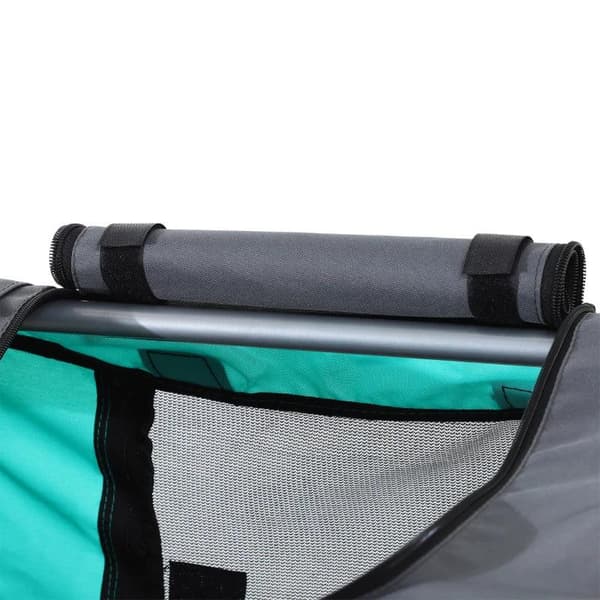 Rootz Pet Trailer - Pet Cykel Trailer - Cykel Trailer - Pet Cykelhållare - Fällbart regnskydd - Grå/Grön - 130 x 73 x 90cm