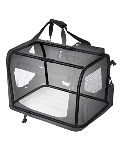 Feandrea koiranlaatikko autoon, koirankuljetuslaatikko, taitettava hiekkalaatikko, XXL, 91 x 63 x 63 cm, musta