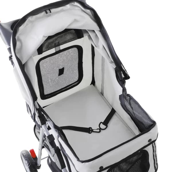 Rootz Dog Stroller - Dog Cart - Dog Buggy - Dog Trolley - Trolley Pet - Pet Travel Stroller - Puppy Jogger Carrier - Grey - 75L x 45W x 97H cm