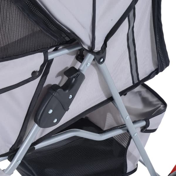 Rootz Dog Stroller - Dog Cart - Dog Buggy - Dog Trolley - Trolley Pet - Pet Travel Stroller - Puppy Jogger Carrier - Grey - 75L x 45W x 97H cm