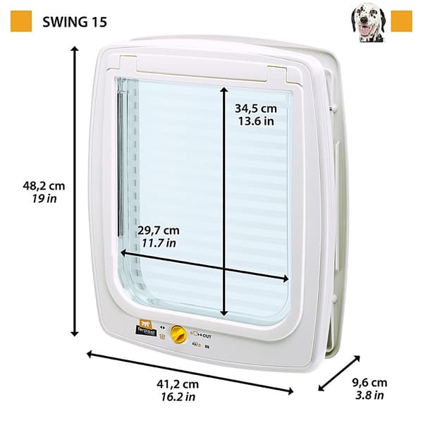 FERPLAST Swing 15 - Stor hunddörr, vit