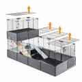Miniatyrbild 5 av 9: Ferplast Dubbel Multipla 107.5x72x96.5 Centimeter Bur Kaniner Svart