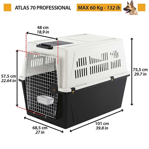 Ferplast Lemmikkieläinten Kuljettaja Atlas 70 Professional Musta,Harmaa