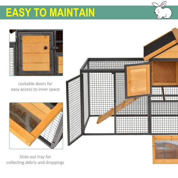 Nancy's Aaron Lake Rabbit Hutch - Geel, Zwart - Firwood, Metal - cm x 48,03 cm x 36,22 cm