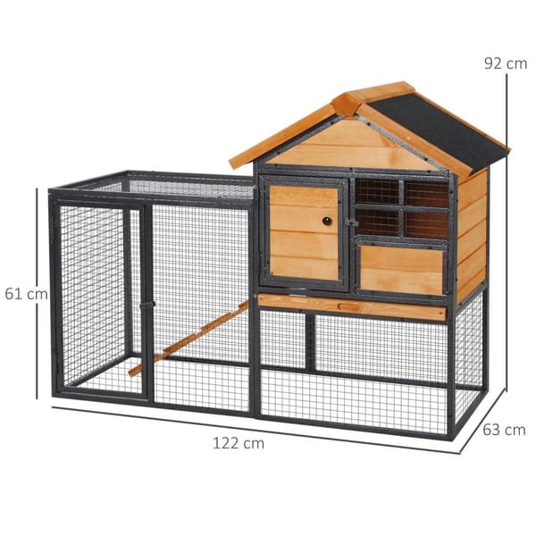 Nancy's Aaron Lake Rabbit Hutch - Geel, Zwart - Firwood, Metal - cm x 48,03 cm x 36,22 cm