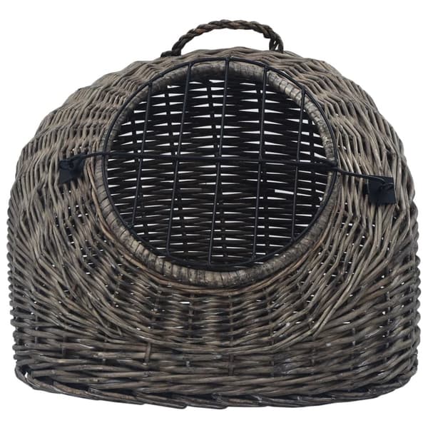 vidaXL Kattbur grå 60x45x45 cm naturlig pil -  Burar & transportburar för husdjur
