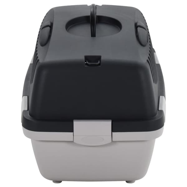 vidaXL Transportbur grå och svart 48x32x31 cm PP -  Burar & transportburar för husdjur