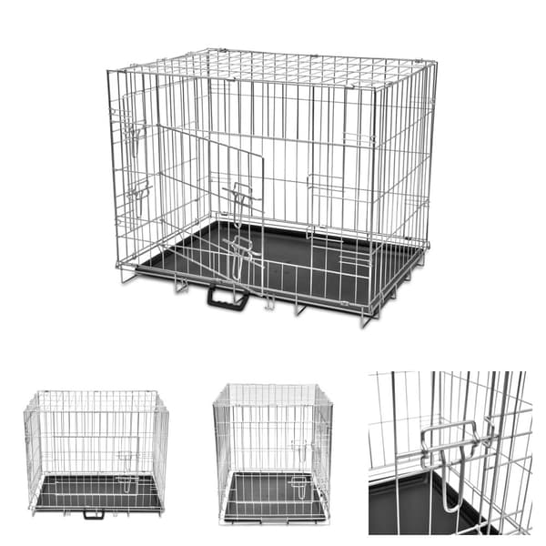 The Living Store Hopfällbar hundbur L metall -  Burar & transportburar för husdjur