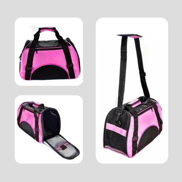 Bärväska - Ej specificerad - L - Rosa - Vattentätt Oxford-tyg - Transparent mesh