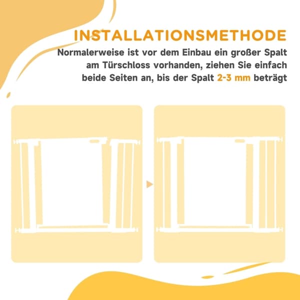 Rootz PawHut Justerbar Pet Gate - Trappport - Hundbarriär - Automatisk stängning - Enhandsmanövrering - 75-103W x 76H cm - Stål och ABS