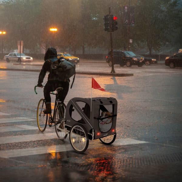 Hundkärra Cykelkärra Hundar upp till 40 kg Grå Hauki