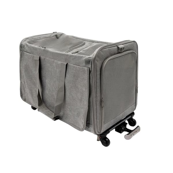 Bærbar kæledyrsvogn, rummeligt design, letvægtsmaterialer,sort GRAY
