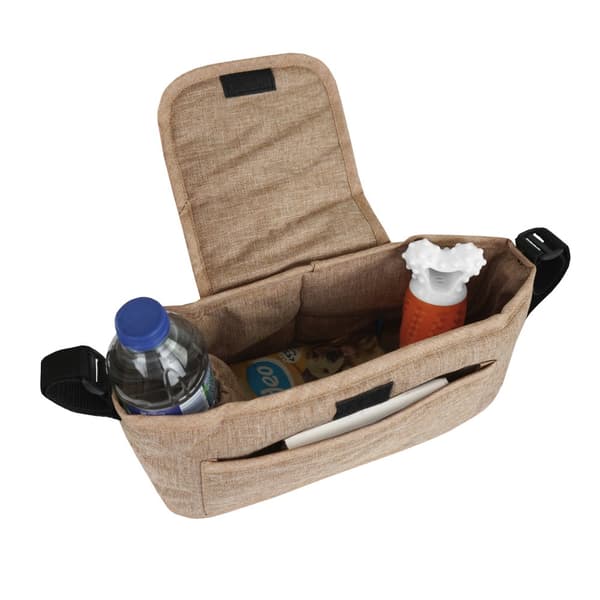Pet Stroller with Organizer Caddy Bag Load Capacity 15kg Safety Leash Basket, Cup Holder and FREE Rain Cover | Travel trolley for Dogs and Cats