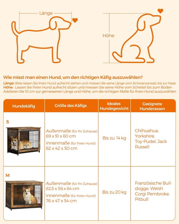 Hundbur - til hunde op til 20 kg - vintage brun