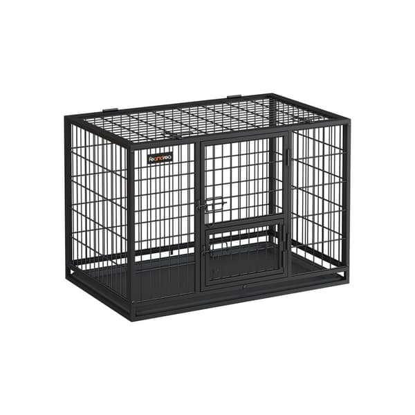 Hundbur - Robust og transportabelt - 92,5 x 57,5 ​​x 64 cm - Sort