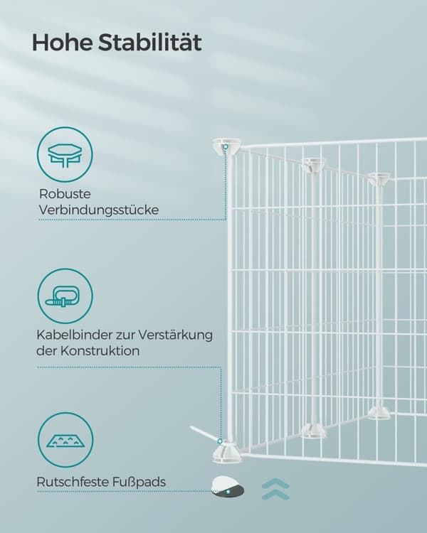 Kleindierverblijf - DIY - Metal - 123 × 63 × 41 cm - Hvid