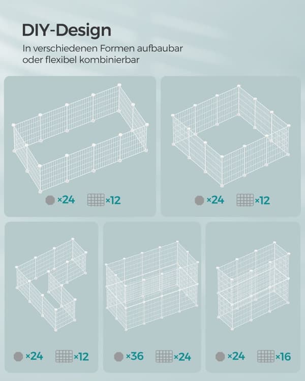 Kleindierverblijf - DIY - Metal - 123 × 63 × 41 cm - Hvid