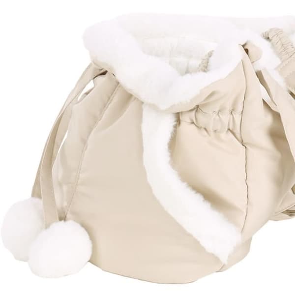 Cuddi Beige främre bärväska för små hundar max 4 kg - Flamingo
