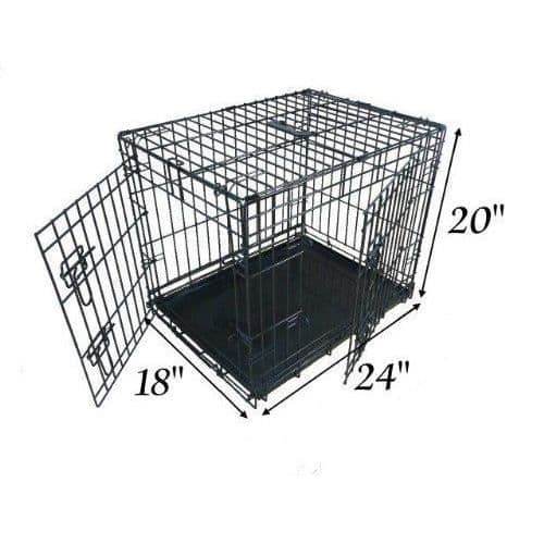 Hopfällbar hundbur - Ellie-Bo - Silver - 2 dörrar - Antibitt - Storlek S 61 cm