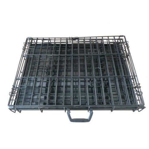 Hopfällbar hundbur - Ellie-Bo - Silver - 2 dörrar - Antibitt - Storlek S 61 cm