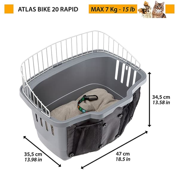 FERPLAST Atlas Bike 20 Rapid - cykelkorg för djur