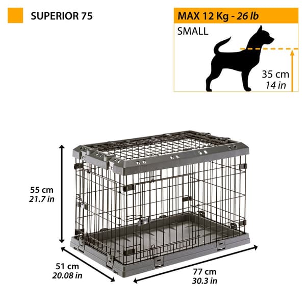 FERPLAST Superior 75 - hundebur - 77 x 51 x 55 cm.