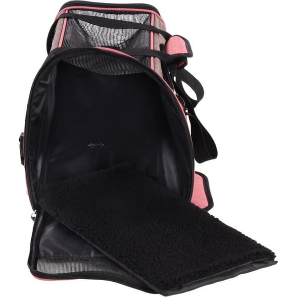 Transportväska Xandor 48cm L x 25cm b x 33cm H för liten hund max 7 kg - Flamingo