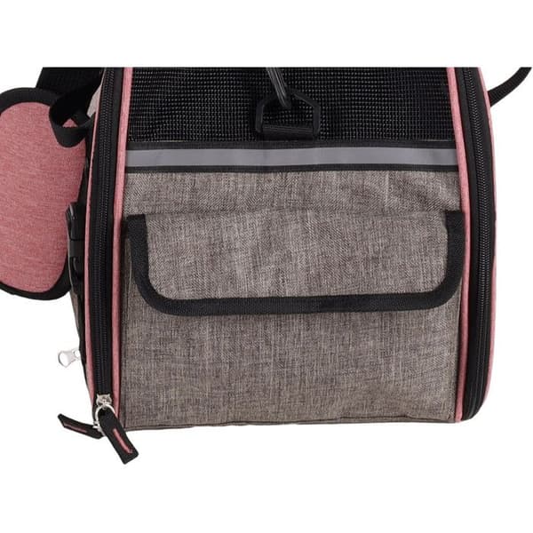 Transportväska Xandor 48cm L x 25cm b x 33cm H för liten hund max 7 kg - Flamingo