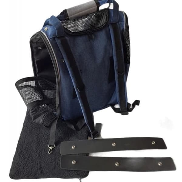Lenie ryggsäck blå. storlek 36 x 32 x 32 cm. för hund. max 7 kg.-Flamingo Pet Products 50,000000 blå
