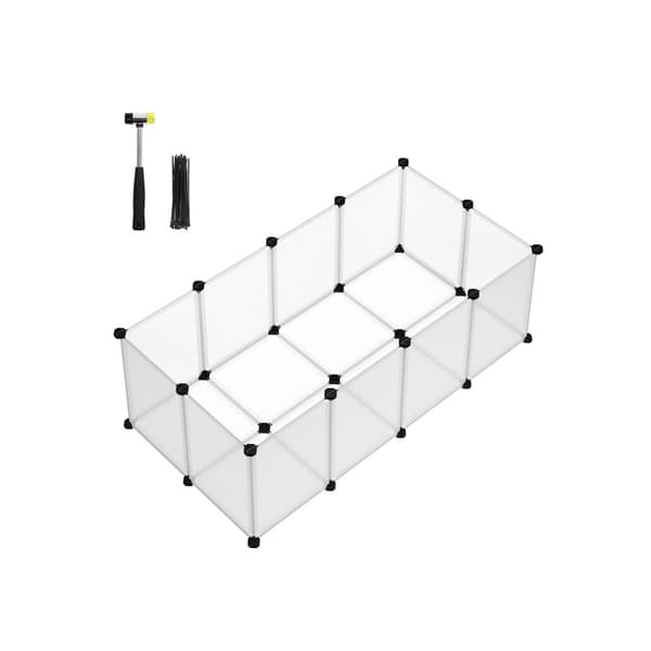 Friløbegård, Løbegård, Transparent, 125x63x42 cm, Hvid