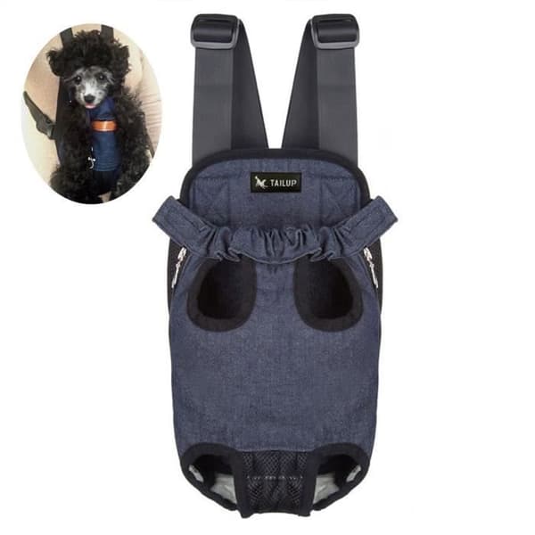 Husdjursbärväska 10 kg lätt att bära bekväm ryggsäck som andas L längd 38 cm, byst 59 cm