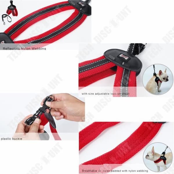 TD® Anti Pull Dog Säkerhetssele med koppel Medium Large Car Running Canicross Väst Bröstband