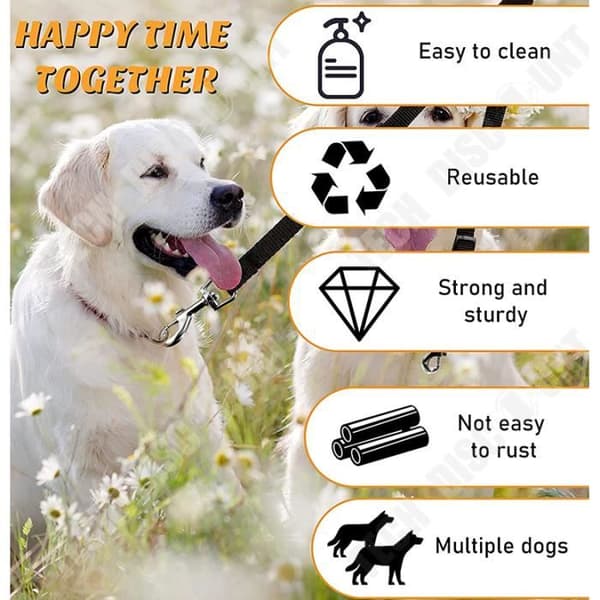 TD® One Trail Two Hundkoppel Liten Medium Hund Dubbelkoppel Pet Walking Hundkoppel